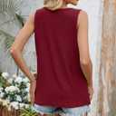 Womens Casual Summer Tank Tops 2025 Sleeveless Business Work Shirts Loose Fit Trendy Tops Flowy Clothes Outfits (Red, L)