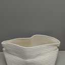 Cotton Rope Basket, Storage Baskets with Handle, 15x10x9 Inch Woven Basket for Shelves, Laundry, Towels, Clothes, Books (White 1Pack)