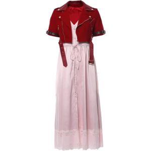 COSTHAT Women Game Cosplay Costume Halloween Red Jacket Dress Full Set (X-Large)