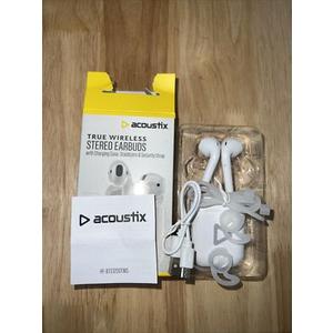 Acoustix True Wireless Stereo Earbuds, with Charging Case, WHITE