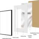 eletecpro 3 Pack 8x10/5x7/4x6 Black Picture Frames Bulk Display 5x7 Photos with Mat Lightweight Frame Set with Thin PVC Strips for Room Decoration Gallery Set Wall Hanging and Tabletop