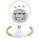 Jool Baby Nova Nature Baby Swing for Newborns with Natural Wood Toys, Electric Motorized Infant Swing, Bluetooth Music, Remote (Gray)