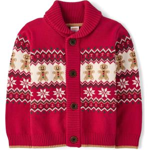 Gymboree Boys' and Toddler Long Sleeve Button Front Cardigan (10, Gingerbread Fairisle)