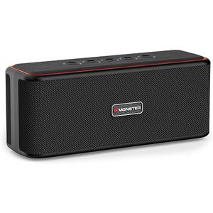 Monster Shock Plus Portable Bluetooth Speaker, Bluetooth 6.0 Speaker, 30W Dual Speaker, Deep Bass, 15H Playtime, Support AUX/ TF Card, IPX6 Waterproof, TWS pairing for Outdoor/ Home/ Party/ Travel, Gift Ideas