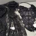 Women Sexy Lingerie Set 2 Piece Lace Kimono Robe with Lace Teddy Lingerie Bodysuit Size M