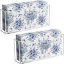 HBlife Acrylic Guest Towel, Paper Napkin Holder for Bathroom - Clear Waterproof Vertical Stand, Disposable Paper Hand Towel Dispenser, Modern Table Tray for Kitchen, Home, Hotel, Office(2 Pack)
