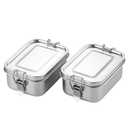 Small Stainless Steel Food Storage Containers Set | Reusable Metal Lunch Snack Boxes Food Prep Container with Lids Freezer & Dishwasher Safe | 550 ml | BPA-Free Plastic-Free