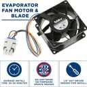GE Appliances Refrigerator Evaporator Fan Motor WR60X26866, WR60X26033