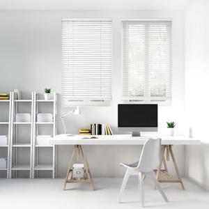 DEZ FURNISHINGS Cordless 1" Signature Mini Blind with Flexible Slats, 23" W x 48" H, Pearl White