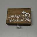 Cypress Home Wedding Decor and Then Two Become One Mr. and Mrs. Wooden Ring Holder Decorative Box - 5W x 6D x 2H Elegant Wedding Proposal Rustic Gift Box