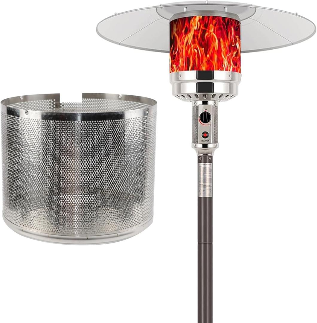 YASWIN Patio Heater Burner Net Cover Outdoor Patio Heater Replacement Heating Parts Emitter Screen Stainless Steel Safety Heating Net Fittings Applied To Most Gas PatioHeater 10.7inch Diameter (Silver 2)