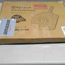 5 PCS Large Pizza Stone Set,Heavy Duty 16" Pizza Stone for Oven and Grill with Handle Rack,Pizza Peel(OAK), Pizza Cutter Rocker & Cooking Paper,Large Baking Stone for Pizza, Bread
