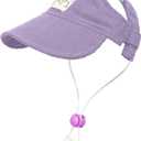 Pet Dog Baseball Cap, Cat Hat, Cat Dog Sun Cap with Ear Holes, Adjustable Puppy Outdoor Sun Hat (Purple, X-Small)