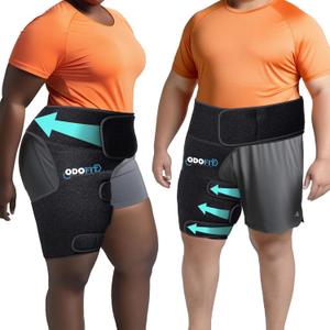 5 in 1 Hip Brace for Women Men Sciatica Pain Relief Devices - Adjustable Groin, Hip Flexor Compression Wrap for Comfortable Thigh, Hamstring & Sciatic Nerve Support, Improved Mobility & Recovery (PLUS \ RIGHT LEG)