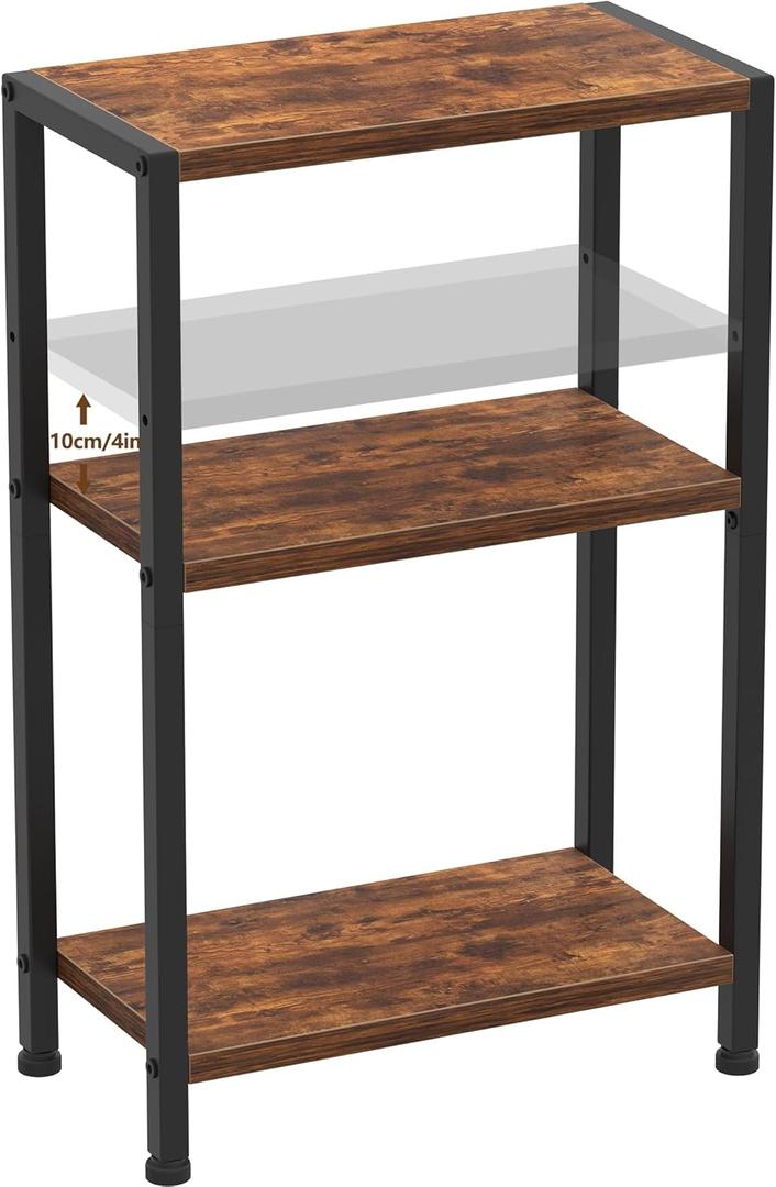 Heybly Small Narrow Side Table for Small Space, Thin Bedside Table, Skinny End Table, Slim Sofa Table, 26.4" Tall Nightstand, Couch Table for Living Room, Bedroom, Balcony, Rustic Brown, HET006SR1