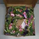 Qingbei Rina Spring Wreaths for Front Door, 22 Inch Door Wreath for Decorating with Daisy and Lavender, Wildflower Wreaths Indoor Outdoor, Home Windows Wall Farmhouse Wedding Decor (Colorful)