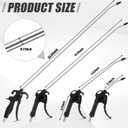 4 Pcs Air Nozzle Blow Gun Kit, 4"- 33" Angled Aluminum Nozzle