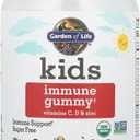 Garden of Life Kids Immune Support Gummies with Vitamin C, D as D3 & Zinc for 3-in-1 Daily Childrens Immunity Organic, Non-GMO, Gluten-Free, Vegetarian, Sugar Free, Cherry Flavor, 30 Day Supply