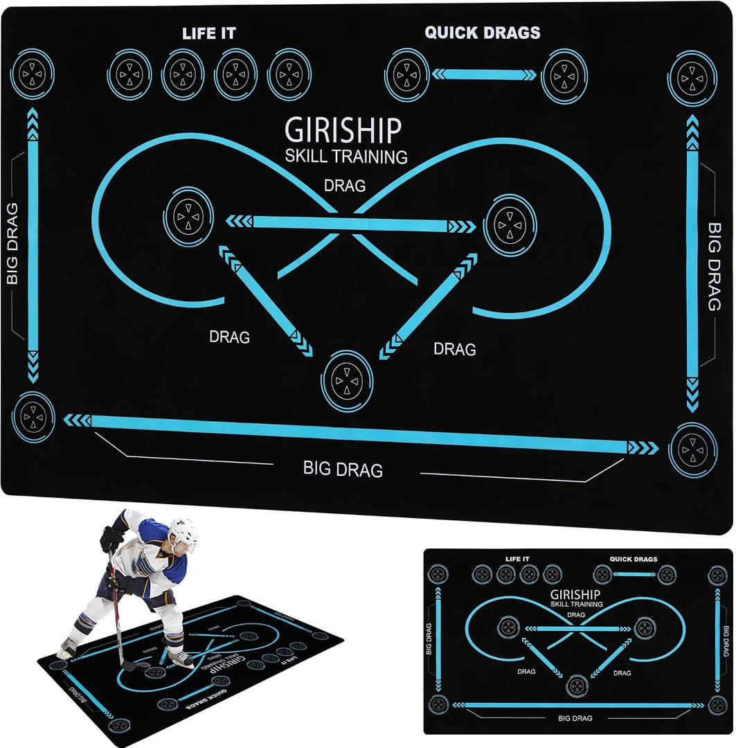Field Hockey Training Mat 59"x35.4" Non‑Slip Quiet Indoor Stickhandling Pad