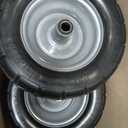 11x6.00-5 Flat Free Tires, Zero Turn Mower Front Tires,11x6.00-5 Solid Lawn Mower Tires and Rim Assembly with 3/4" & 5/8" Bearing,6"-8" Centered Hub for Bad Boy Mower (11x6-5 Flat Free Tire(Silvery))