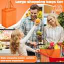 Windyun 100 Pcs Reusable Tote Bag Bulk 8 x 4 x 10 Inch, Orange