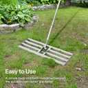 VIVOSUN 30" Lawn Leveling Rake, 30" x 10" x 78" Heavy-Duty Stainless Steel Lawn Leveler with 7FT Adjuatble Long Handle for High Effect, Metal Levelawn for Smooth Soil, Rustproof Rakes for Garden Yard