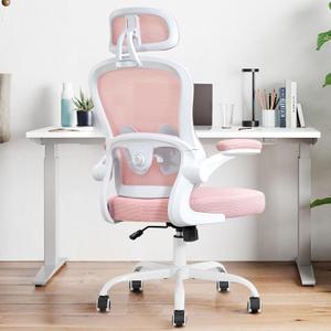 TUKAKA Ergonomic Office Chair,Ultra Thick Spring Cushion Desk Chair,Pink