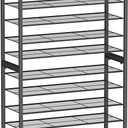 Simple Trending Shoe Rack Holds 60 Pairs, 12 Tier Shoe Organizer, Heavy Duty Large Metal Stackable Shoe Storage for Closet, Black