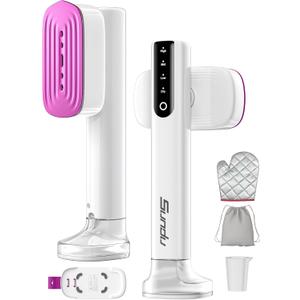 Steamer for Clothes,1200W Powerful Portable Steamer Iron,15s Fast Heat-up,180ml Tank,20 Min Continuous Steam, Wrinkle Remover for Travel, Home, Office(Oyster white)