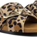 Flat Sandals for Women Cross Buckle Straps Slides Slip-On Comfortable Summer Vacation Beach Sandals 8.5