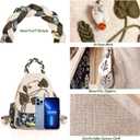 Girl's Convertible Sling Bag, Hand Craft Artisan Purse, Beautiful Canvas Premium Casual Day Mini Backpack for Women (Green Marsh)
