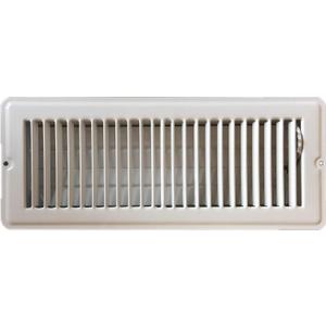RV and Home White Stamped Steel Floor Diffuser/Register with Damper 12" X 4" (Duct Opening Size) Outside Dimension 13.5"x 5.5"