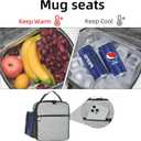 Lunch Box for Men - Reusable Lunch Bag Men Adult Women- Insulated Small LunchBox (Grey) (Gray)