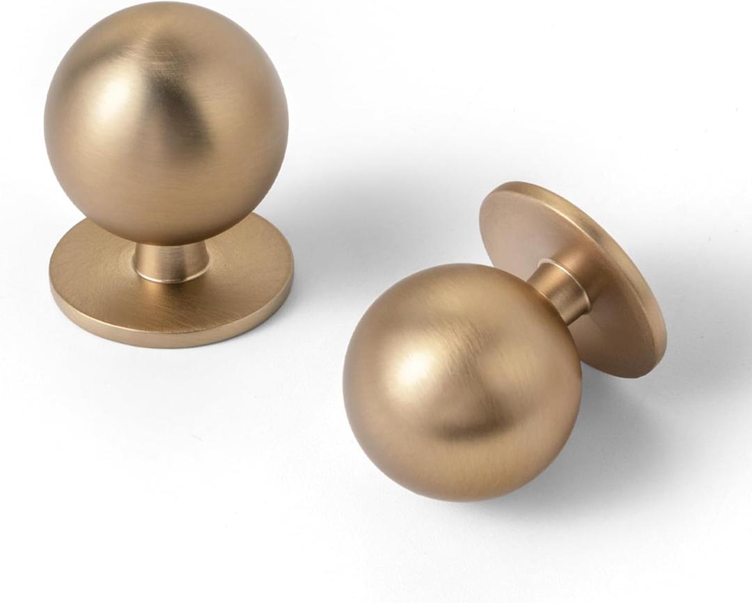 Set of 12 -Sleek Round Champagne Bronze Cabinet Knobs - Modern and Minimalist Hardware for Stylish Home Enhancement - 1 1/8 Inch Diameter