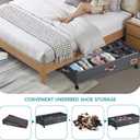 Under Bed Shoe Storage with Wheels, Set of 2, Fit 12 Pairs, Dorm Room Essentials, Shoe Organizer Under Bed Solution with Clear Window, Breathable, Shoe Organizer for Closet (black)