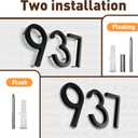 7 Inch Black House Numbers, Floating Flush Mount Aluminum Address Numbers, Modern Metal Numbers for Houses  Large, Weatherproof, Easy to Install Number 8