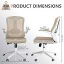 Ergonomic Office Chair with Lumbar Support, High Back Mesh Desk Chair with Flip-Up Arms, Adjustable Computer Task Chair, Khaki, 20 Inches X 20 Inches X 50 Inches