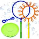 Giant Bubble Wand Set for Kids and Adults with Concentrated Refill, Fun Outdoor and Indoor Activity for Girls, Boys, Toddlers and Children to Enjoy