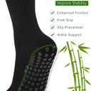 4 Pairs knee high socks for women Bamboo Calf Dress Long Athletic Tall Tube Socks for Outdoor Sport (Medium, Black, Grey)