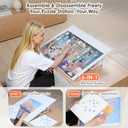 WELGEE 1000-Piecce Tilting Puzzle Board with Stand, 31 x 24 Lightweight Portable Puzzle Table for Adults & Seniors, DIY Customizable Puzzle Accessory Only 3.5 lbs (White), 1000 - Piece