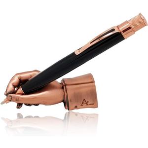 ACELY Executive solid heavy hand-shaped pen holder metal art craft paperweight for desktop organizer pen stand decoration (Anti-Red)