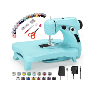 Mini Sewing Machine, Portable with Extension Table & Sewing Kit, Dual Speed Control, Built-in Light, Ideal for Beginners & Quick Household Repairs