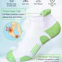 Heyoboy Womens Athletic Running Cotton Socks, Thick Cushioned Anti-blister Wicking Ankle Socks 5 Pairs (M)