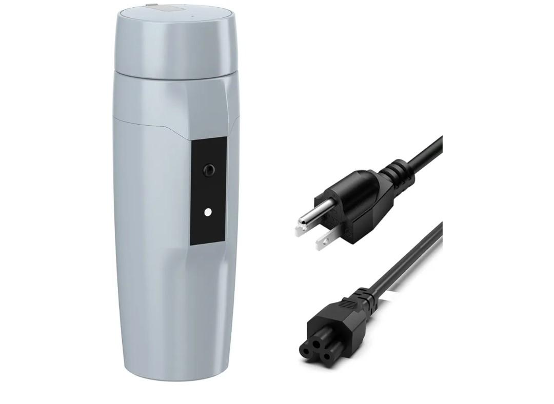 Portable Electric Kettle Boiler, Small Electric Travel Kettle, 300W Fast Water Heater, Mini Electric Tea Coffee Mug for Hotels/Offices/RVs, Automatic Shut-Off & Restart, Elegant Gray