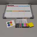 Small Weekly Calendar Dry Erase Whiteboard for Wall, 16" x 12" Magnetic Dry Erase Board, Hanging Double-Sided White Board, Portable Board for List, Kitchen, Planning, Memo, Home, Office (Red)