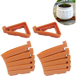 Plant Pot Feet & Risers - 12 Pcs of Planter Feet for Outdoor Pots,Plant Risers for Pots Outdoor,Pot Feets for Indoor Outdoor Planters & Gardening Plant Container (Brick-red)