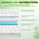 Queen Mattress Topper, 3 in 1 Memory Foam Mattress Topper for Back Pain, 2" Fluffy Cooling Mattress Toppers Queen Breathable Viscose Made from Bamboo and 2.5" Dual Firmness Gel Memory Foam.
