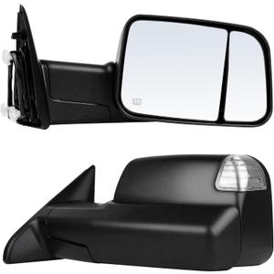 ECCPP Towing Mirrors Fit For 2009-10 For Dodge For Ram 1500 2011-2016 For Ram 1500 2500 3500 Pickup Signal Lights Pair Power Heated Passenger & Driver Side Side Mirrors, 25 x 12 x 12.5 inches