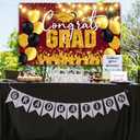 Class of 2025 Graduation Party Decorations, Congrats Grad Backdrop Banner Large Sign Wall Decorations Photography Background Party Supplies, Red and Gold