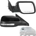 Side Mirror Right replacement for Ford Explorer 2011-2019 Power Adjustable Mirror Glass w/Heated Function,Turn Signal and Puddle Light 9 Pins Connector w/Black Cover passenger Side